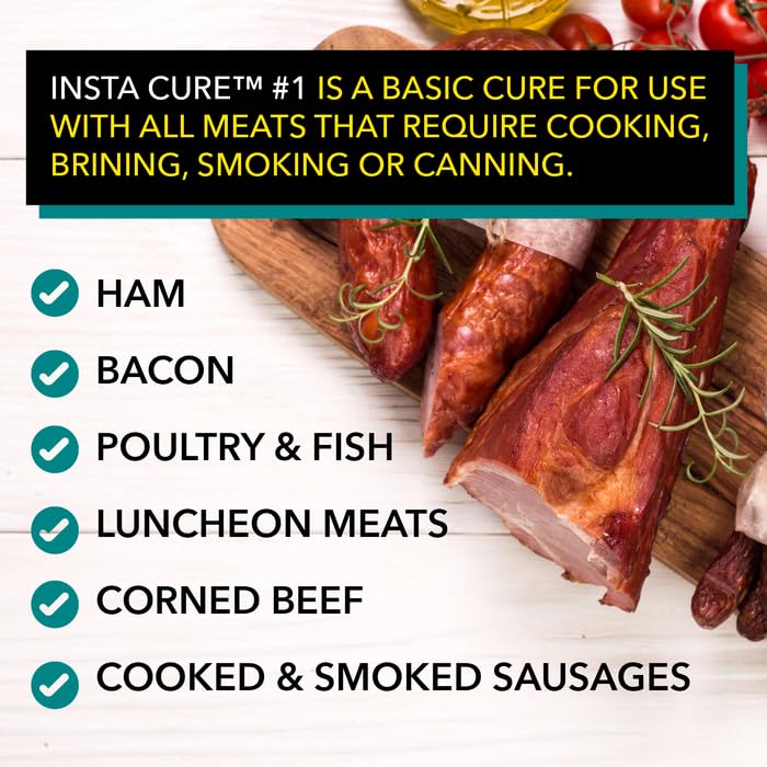 Insta Cure #1, 1 Lb Pink Curing Salt, Prague Powder, Quick Cure For Meat, Sausage, Ham, Bacon, Made In Usa - The Sausage Maker®