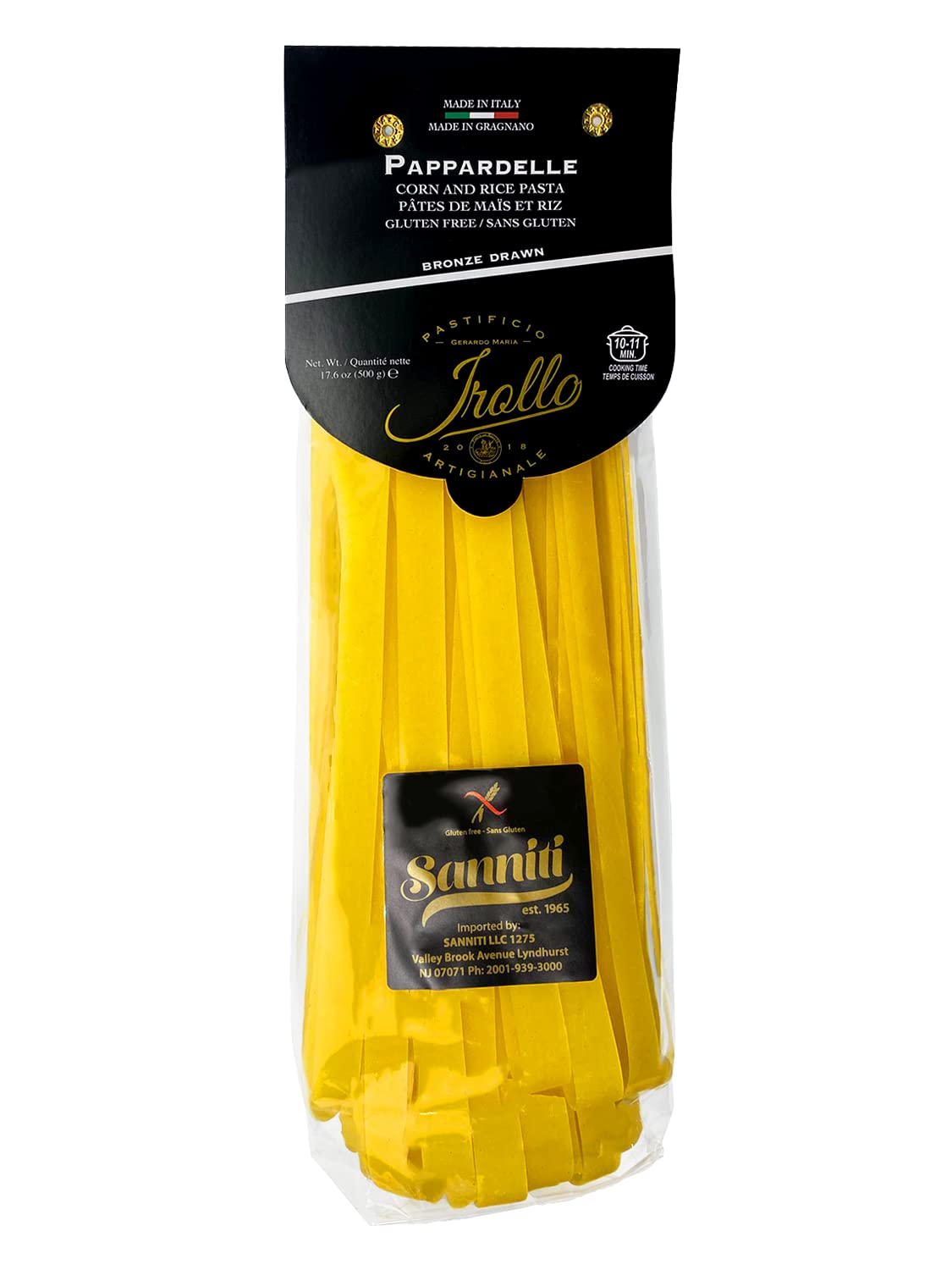 Sanniti Artisanal Gluten Free Pasta di Gragnano Imported From Italy, 17.6 oz (Pappardelle)