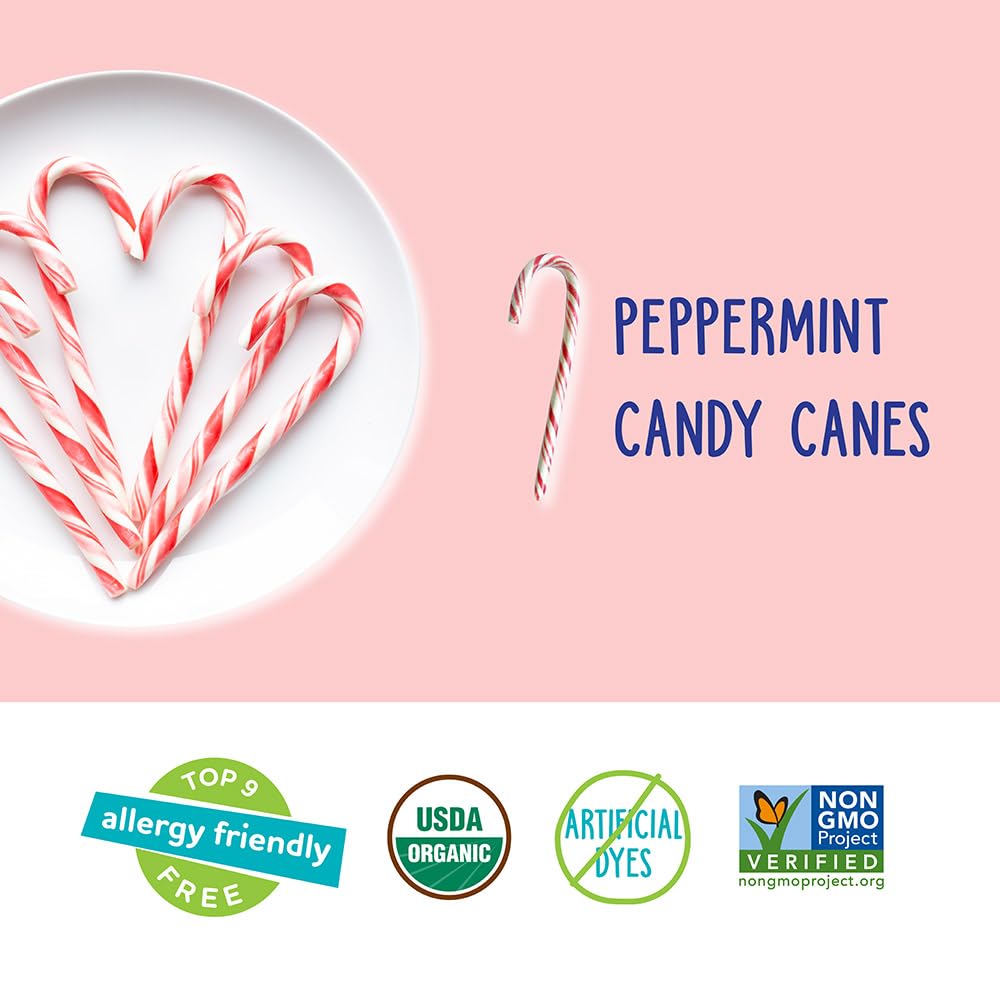Yumearth Organic Candy Canes - Individually Wrapped Full Size Peppermint Candy Canes - Allergy Friendly, Non Gmo, Gluten Free, V