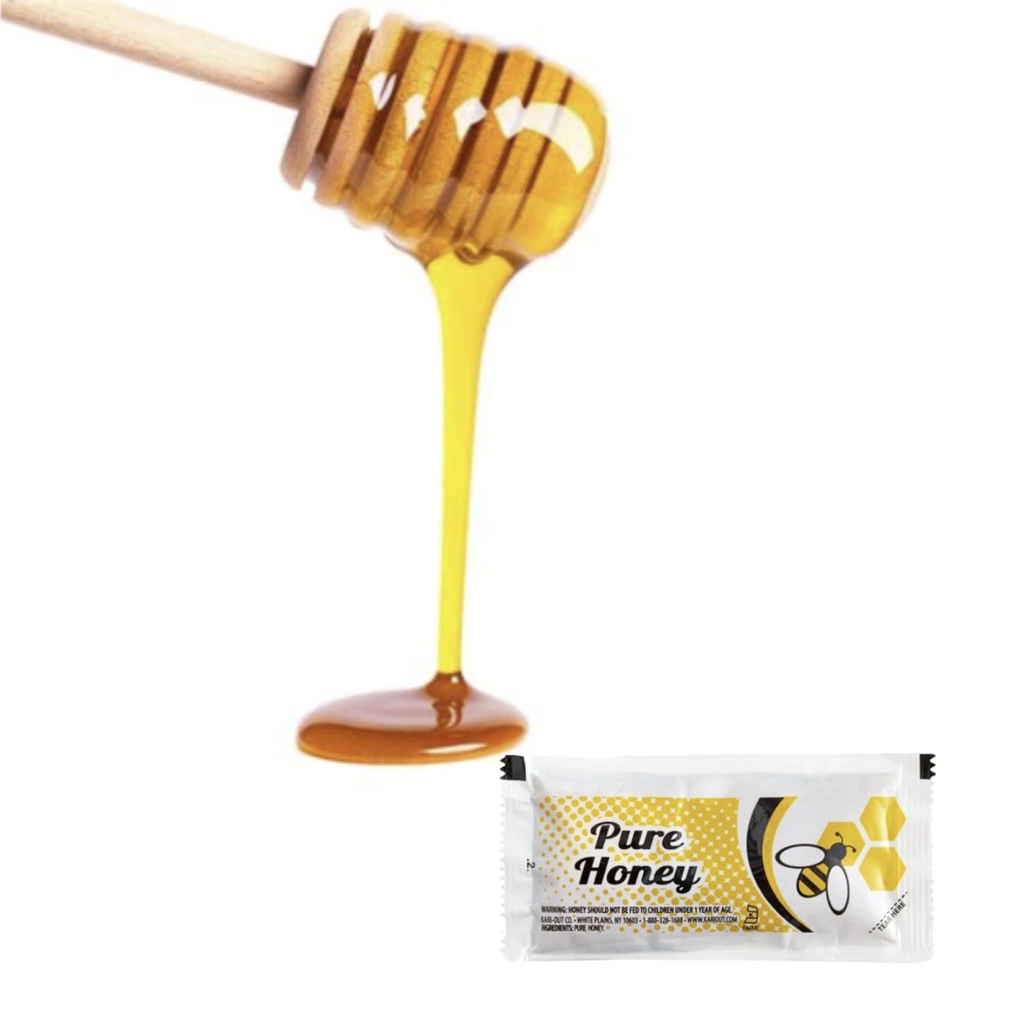 Honey Lovers Gift Pack - 50 Individual Packets Of Pure Honey - Perfect For Tea, Coffee, Travel, And Snacking, Single Serve Packe