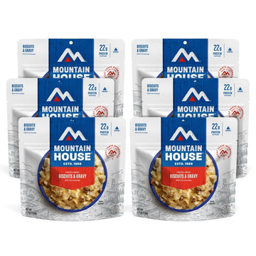 Mountain House Biscuits & Gravy  Freeze Dried Backpacking & Camping Food 6-Pack
