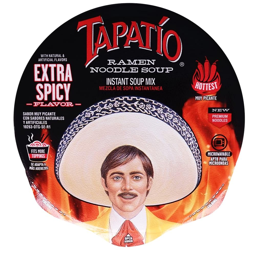 Tapatio Spicy Ramen Noodle Soup Big Bowl - Extra Spicy Flavor - 3.88 Oz (Bulk Case Of 6)