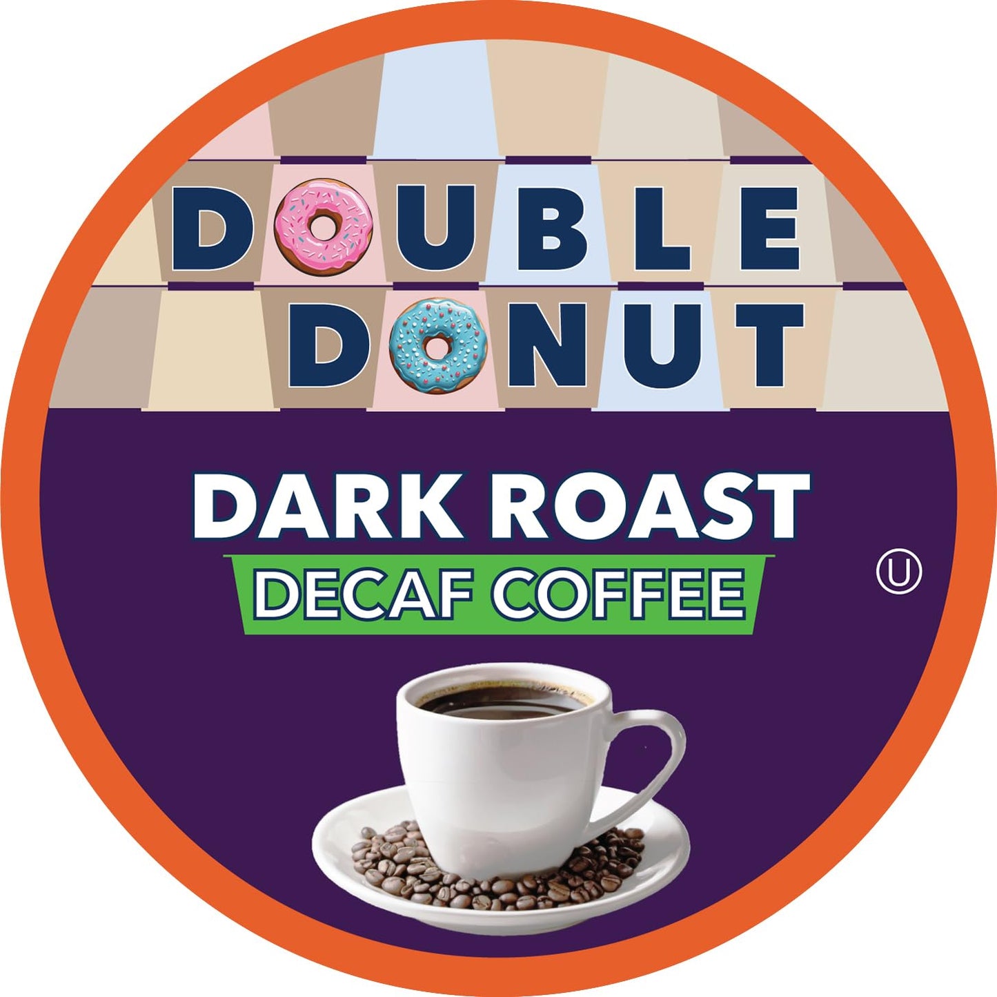 Double Donut Decaf Dark Roast Coffee Pods, Extra Bold Blend Coffee, Single Serve Coffee For Keurig K Cups Machines, Decaf Dark R