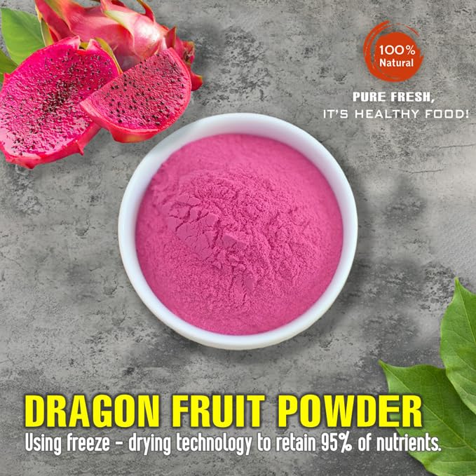 Red Dragon Fruit Powder 2.47 Oz (70G) Vietfarmfood: Freeze-Dried Extracted From 100% Pure, Sugar-Free. Used To Mix Mixed Drinks