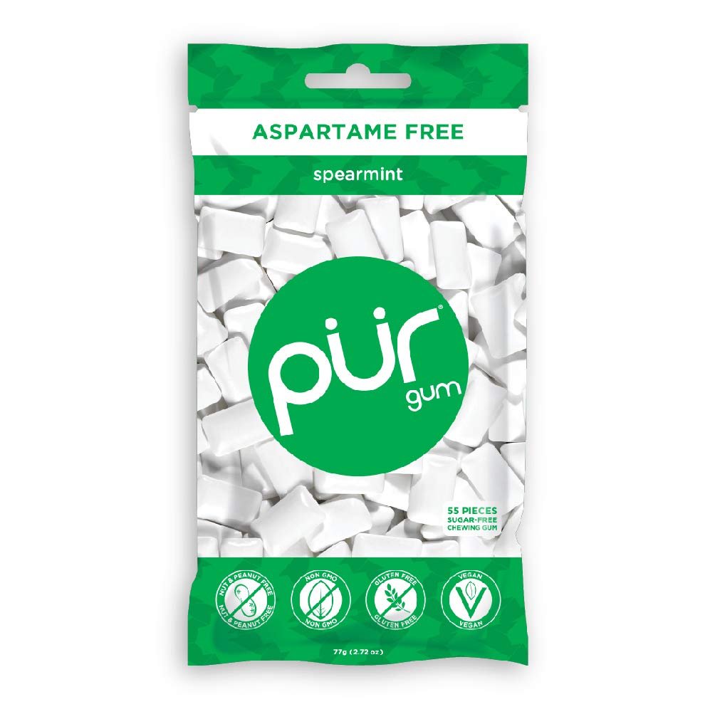 Pur Gum Spearmint Chewing Gum, 55 Count (Pack of 3)