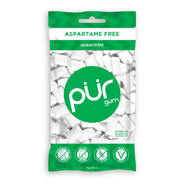 Pur Gum Spearmint Chewing Gum, 55 Count (Pack of 3)