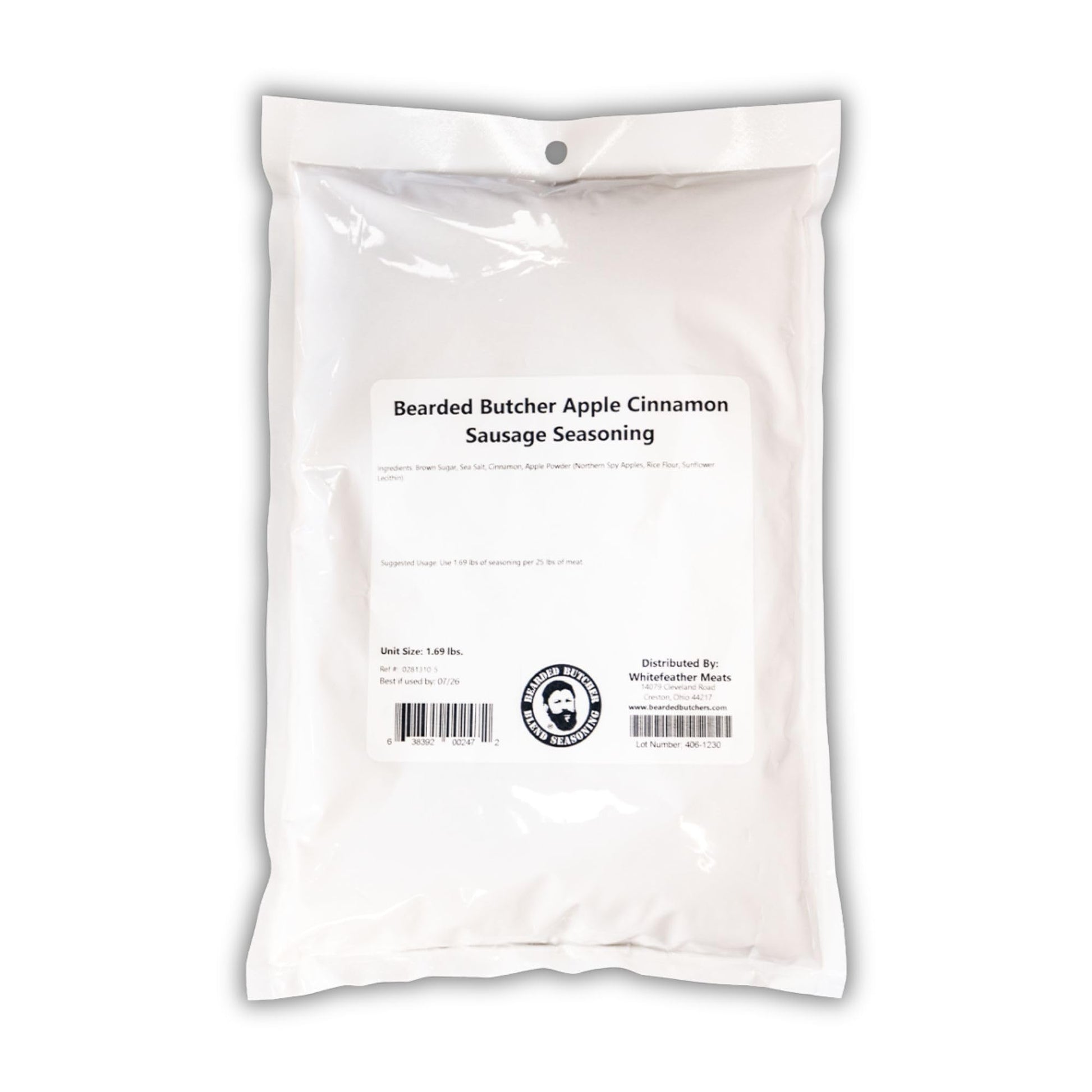 Bearded Butchers Apple Cinnamon Seasoning 27oz - For Up to 25 lbs of Meat - Perfect for Breakfast Sausage, Bratwurst & More - Sw