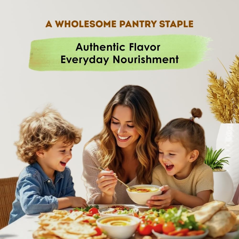 Organic Tahini Paste 16 oz (1lb) - Unhulled White Sesame Tahini Dressing - USDA Certified  Gluten Free  Kosher - Creamy Organic Tahini Sauce for Dressigns  Dips  Spreads & Hummus - The Holly Tree