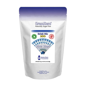 GramZero 2GO Sticks - Blue Blast, Zero Calorie Sugar Free Drink Mix, Stevia Sweetened, Great For Nutrition Club Loaded Tea To Go