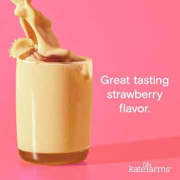 KATE FARMS Organic Pediatric Peptide 1.0 Formula, Strawberry, Sole-Source Hydrolyzed Plant-Based Nutrition for Oral or Tube Feed