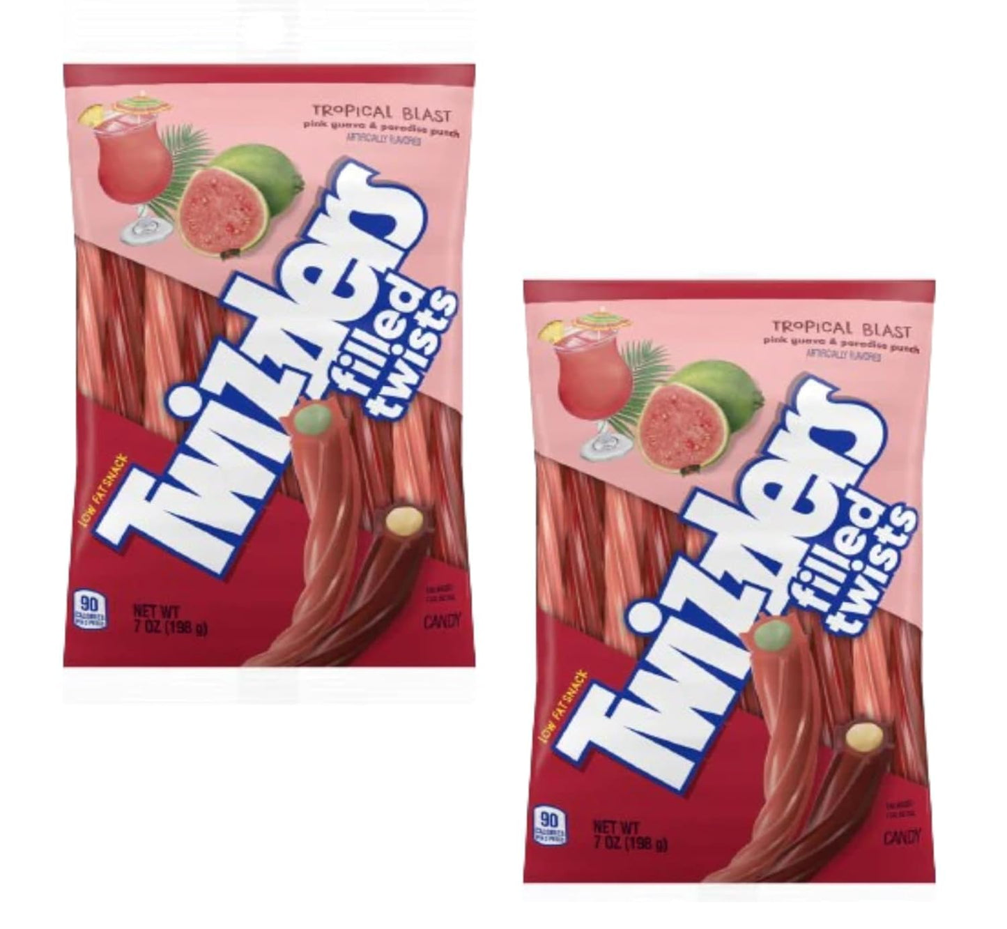 Pink Guava & Paradise Punch Flavored Licorice Candy Tropical Fruity Treats Soft Chewy Candy Exotic Snacks for Sharing Pack of 2 