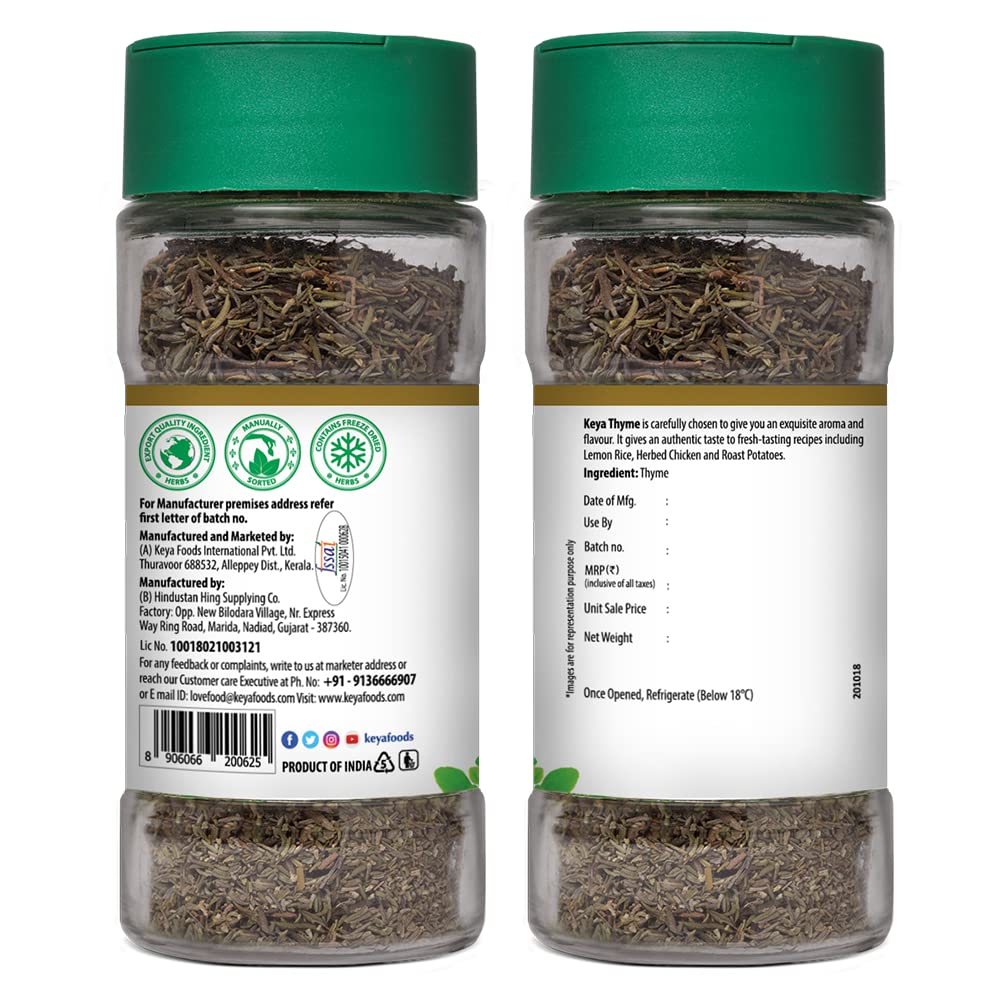 Keya Thyme Leaves Dried Herb Seasoning,17Gm