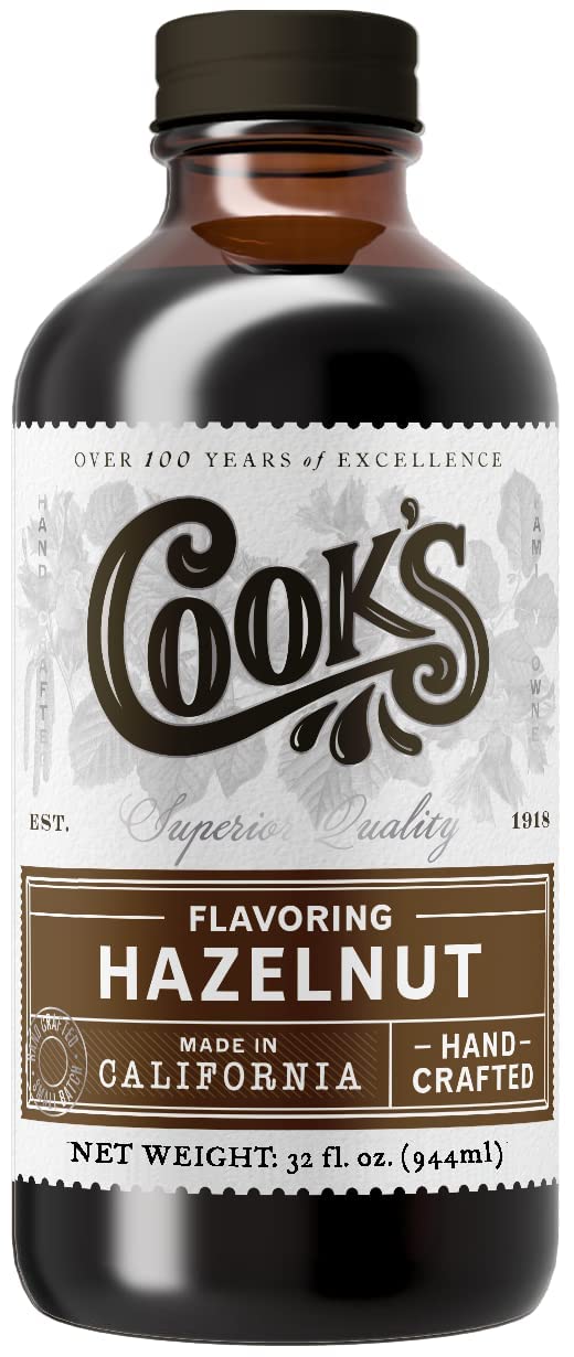 Cook's, Pure Hazelnut Flavor, Perfect for Baking and Cooking, Certified Kosher, Gluten Free, Allergen Free, Vegan, 32 oz
