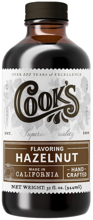 Cook's, Pure Hazelnut Flavor, Perfect for Baking and Cooking, Certified Kosher, Gluten Free, Allergen Free, Vegan, 32 oz