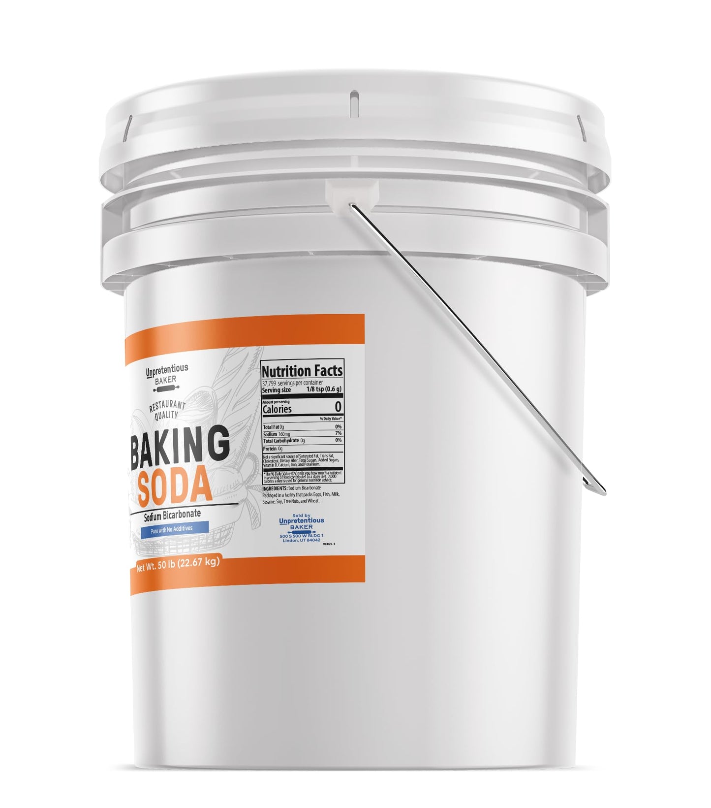 Unpretentious Baker Baking Soda, Cooking, Baking, Cleaning, 5 Gallon Bucket (800 Ounce)