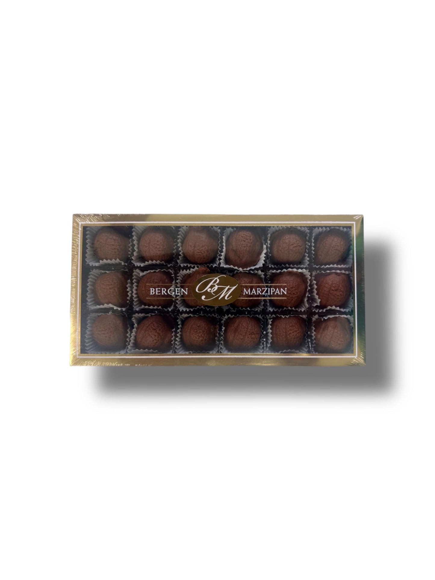 Bergen Marzipan Chocolate Marzipan Gift Box, 18 Pieces, Fun Size/Mini, Dark Brown, 8oz, Model LH-ERNY-0LXG