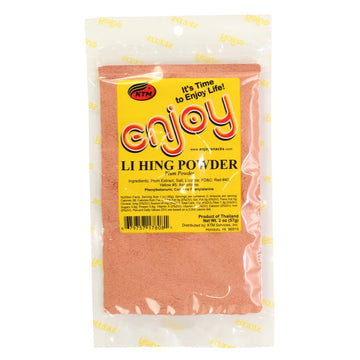 Enjoy Li Hing Mui Powder - 2 Pack (2 Oz Bags) - Red Flavor Seasoning for Snacks & Drinks