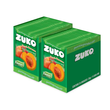 ZUKO Peach Instant Powder Drink, 24 Individual Bags 0.9 Oz, No Sugar Needed (Pack of 2)