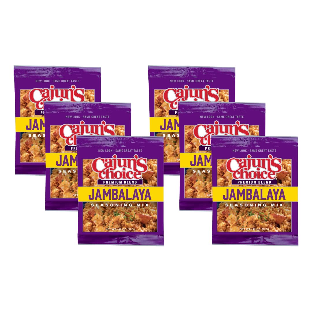 Jambalaya Seasoning Mix 0.42 oz Cajun's Choice Louisiana Foods (Pack of 6)