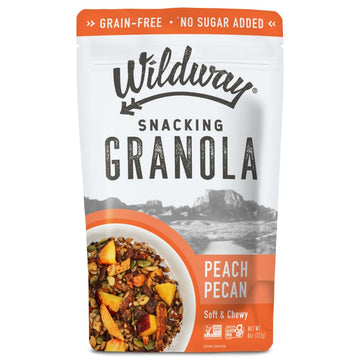 Wildway Keto Granola, Peach Pecan, Grain-Free, Vegan, Low Carb, 8 oz (Pack of 6)