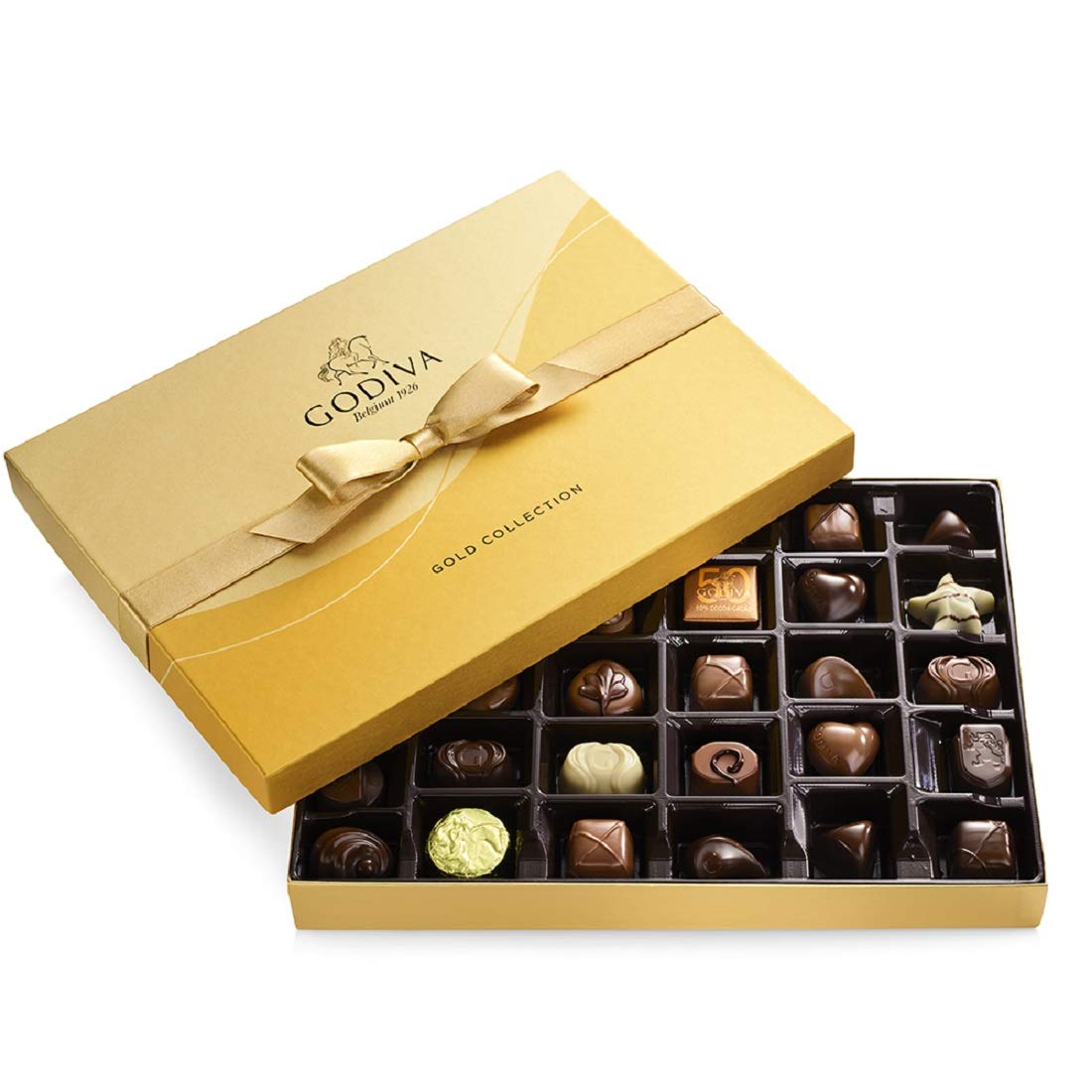 Godiva Chocolatier Chocolate Gold Gift Box, Assorted, 36 Pc. 1 Ounces