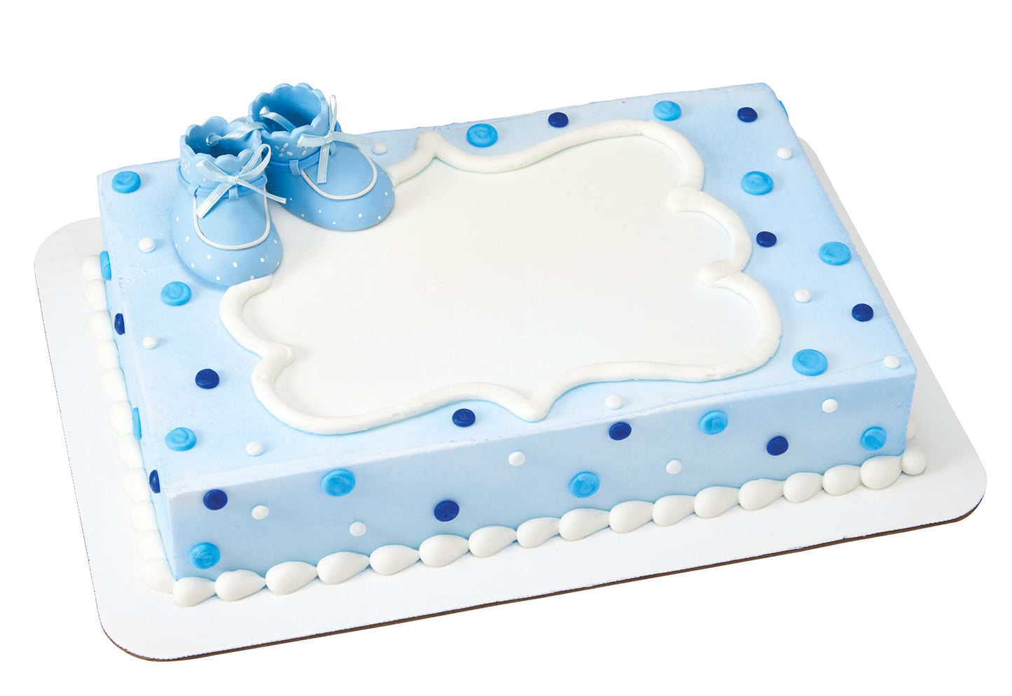 Decoset Blue Baby Booties Cake Decoration, 1 Piece Cake Topper, For Baby Shower, Birthday, Baby Celebration, Food Safe Molded Pl