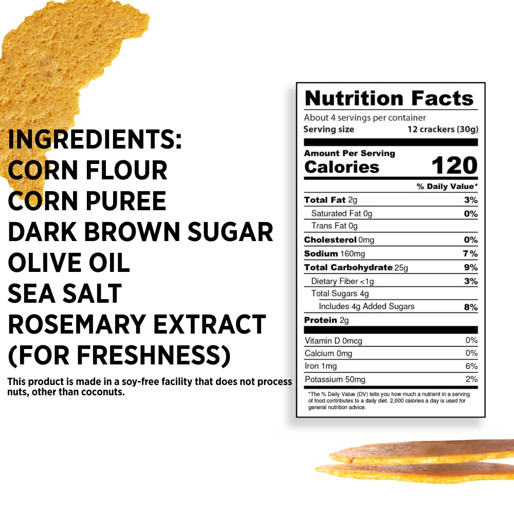 Craize Sweet Corn Crisps | Gluten Free, Vegan, Kosher, Toasted Corn Crackers | 6 Pack, 4 Oz Each