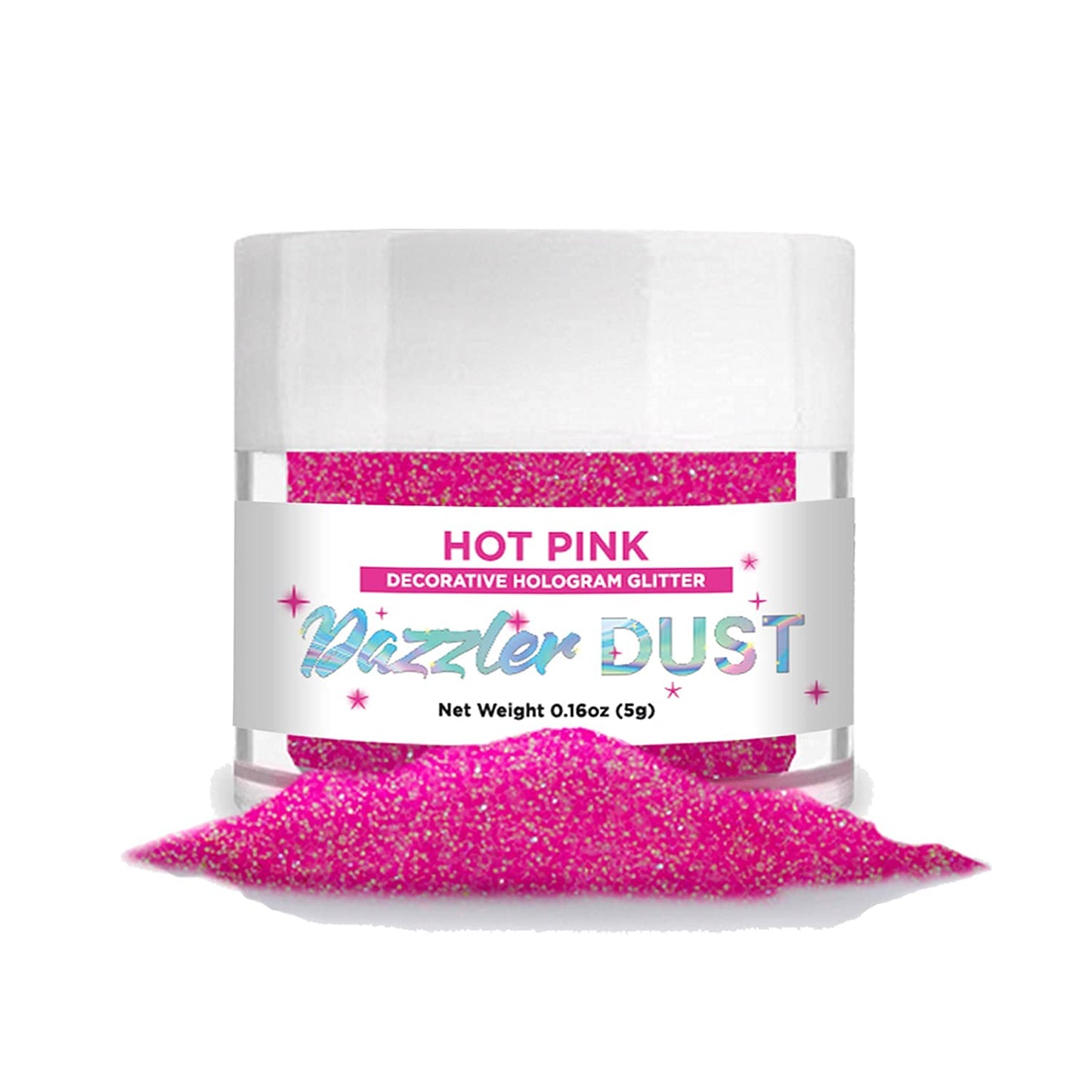 Bakell Glitter | Hot Pink Glow in the Dark | Non-Toxic | 5g Jar | Model FLD160