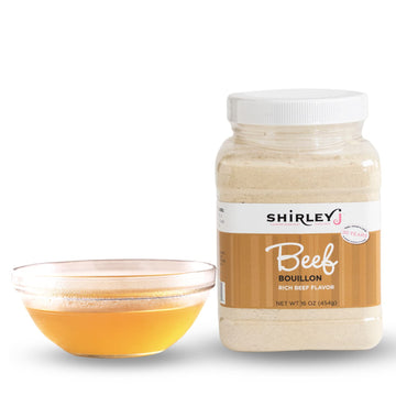 Shirley J- Beef Bouillon Powder Flavor 1 Lb. | Low Sodium Concentrated Beef Flavored Bouillon Premium Gourmet Grade | For Soup,