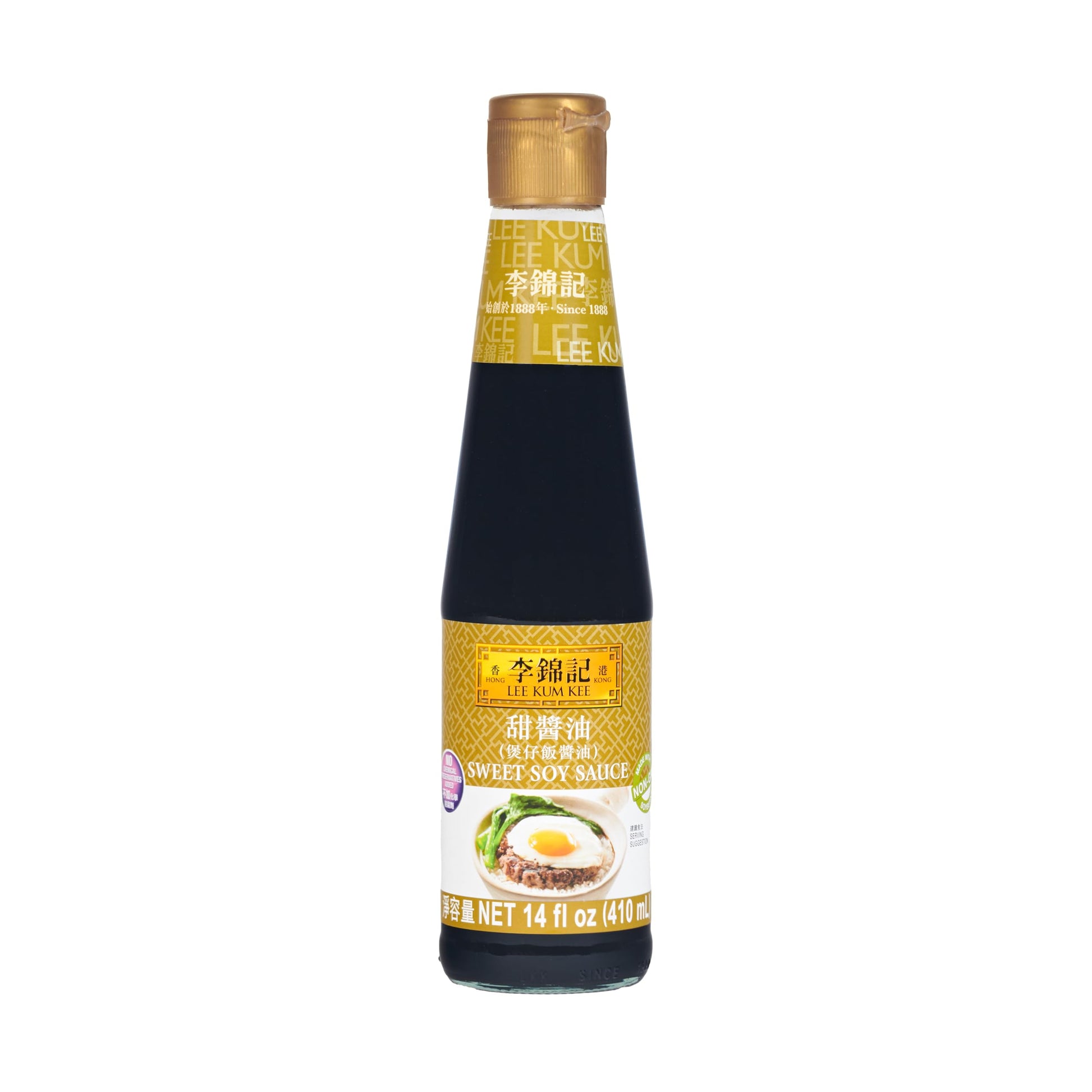 Lee Kum Kee Sweet Soy Sauce (14 oz - 1 Pack), Vegan, Non-GM Soybeans, No Artifical Preservatives - Perfect for Clay Pot Rice, St