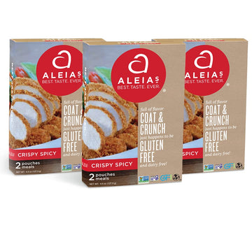 ALEIA'S BEST. TASTE. EVER. Crispy Spicy Coat & Crunch - 4.5oz/3 Pack - Crispy Breading for Poultry, Meat, Seafood, Vegetables - 