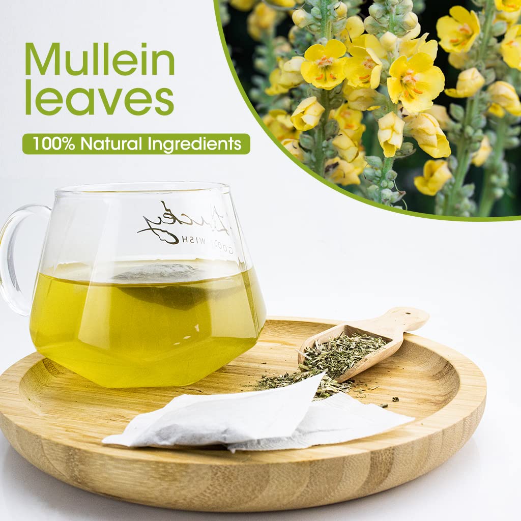 iMATCHME Mullein Leaf Tea - Caffeine Free Herbal Tea, 40 Tea Bags, Respiratory and Lung Cleanse
