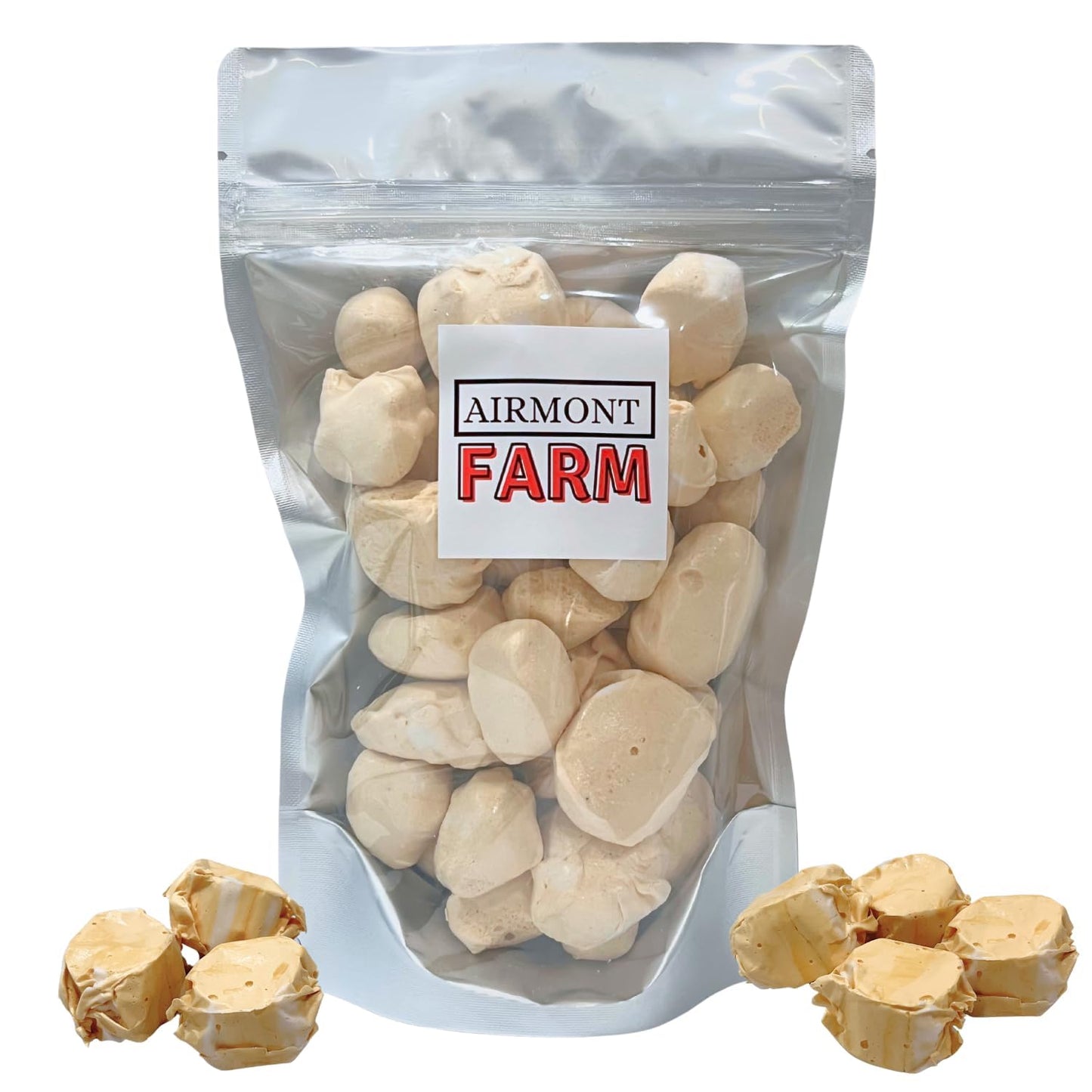 Airmont Farm Freeze-Dried Candy Salt Water Taffy - Butterscotch - 2 oz - Bite-Sized Pieces - Crunchy Snack