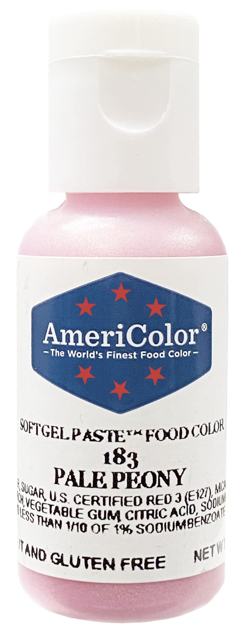 Americolor, Pale Peony, 0.75 Ounce Bottle, Soft Gel Paste Food Color
