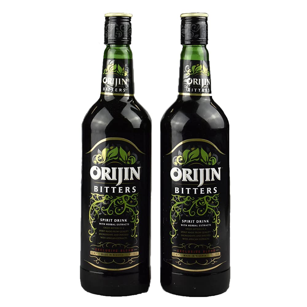 Orijin Bitters African Nigerian Herbal Spirit Drink 750ml (2 Bottles of 750ml Each)