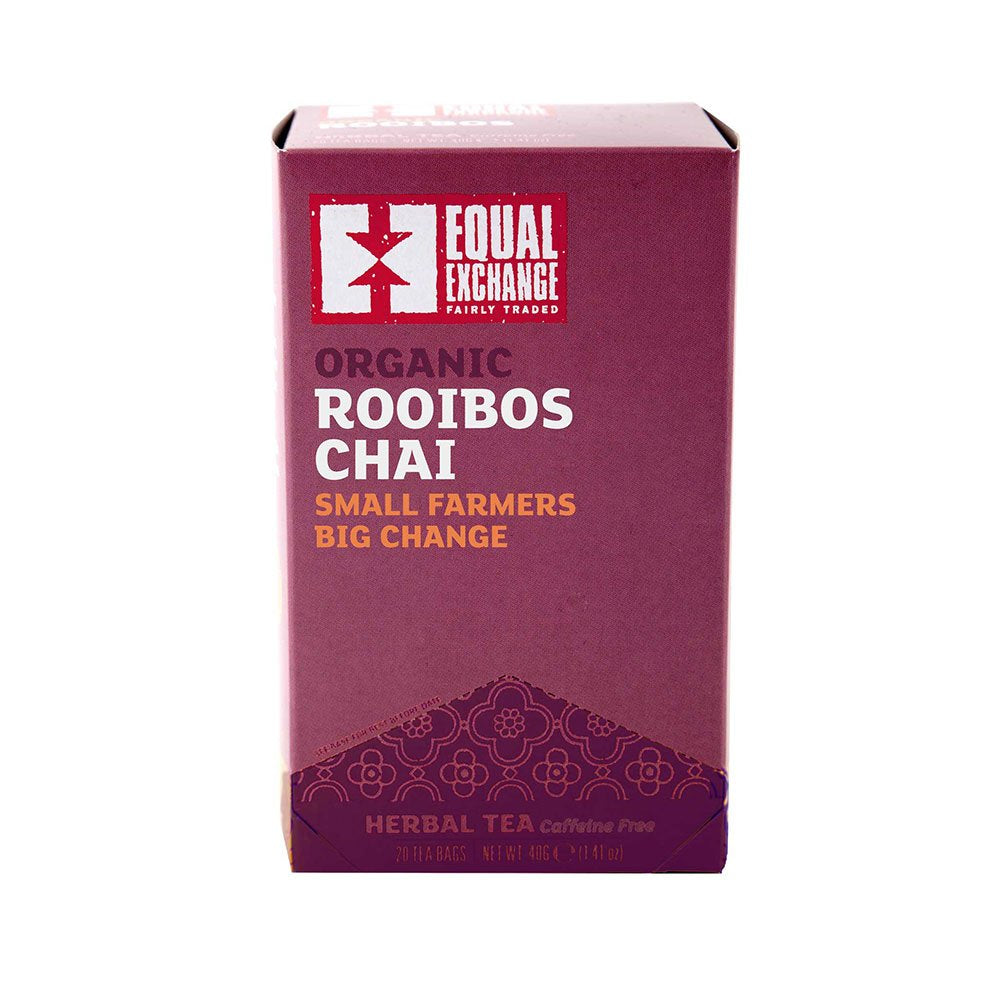 Equal Exchange Organic Rooibos Chai Tea, Caffeine Free, 20 Count Pack