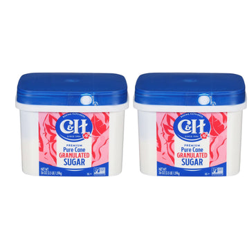 C&H Premium Pure Cane Granulated Sugar, 3.5 Lb Easy Baking Tub (Pack Of 2)