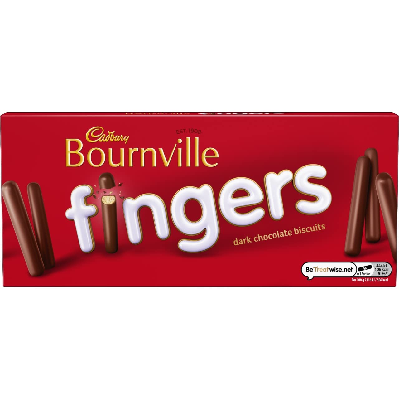 Cadbury Bournville Fingers Dark Chocolate Biscuits Cookies, 110 G