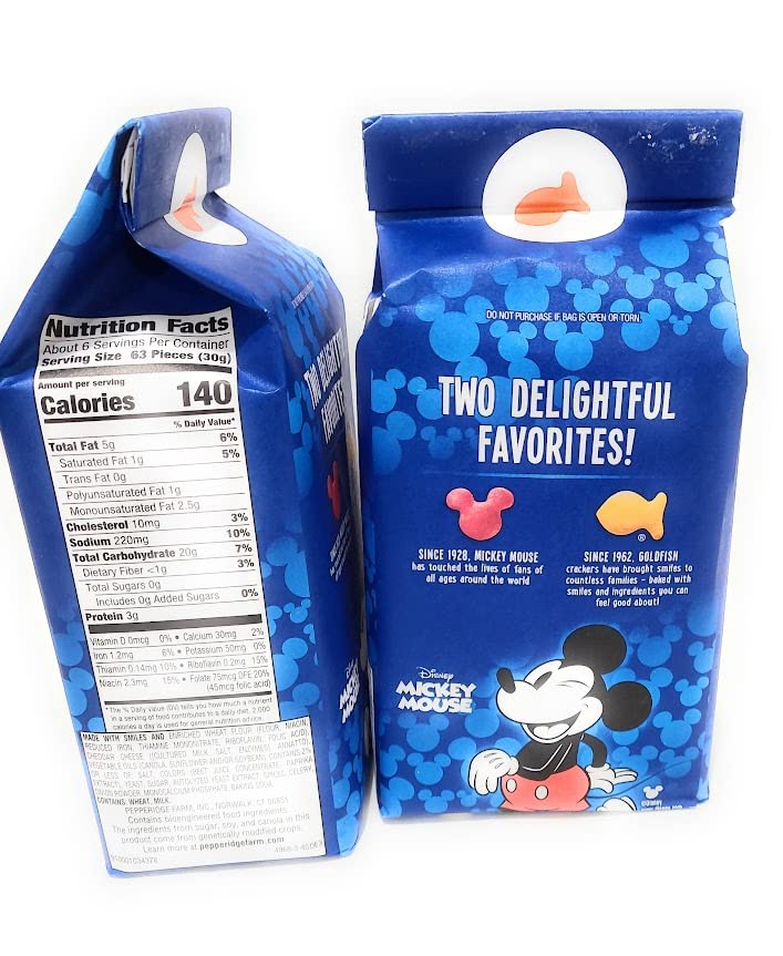 New Pepperidge Farm Goldfish Baked Special Edition Cheddar Mickey Mouse Net Wt 6.6 Oz (2)