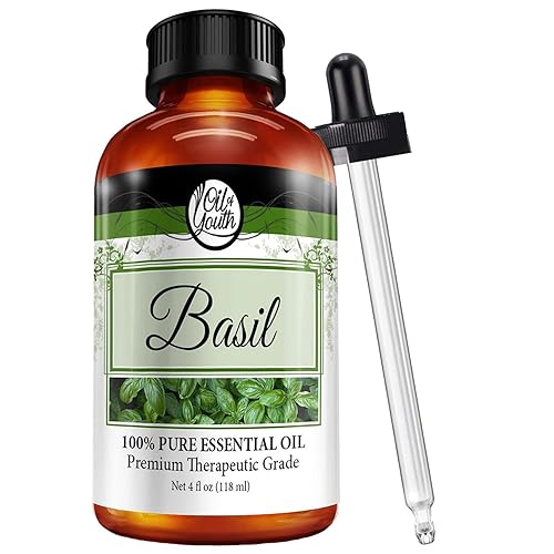 Oil Of Youth Essential Oils 4Oz - Basil Essential Oil - 4 Fluid Ounces