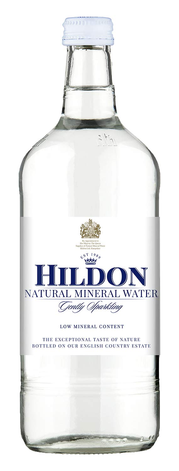 Hildon Gently Sparkling Natural Mineral Water, 25.3 fl oz, Pack of 12 Glass Bottles