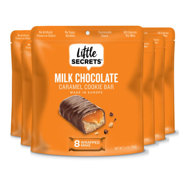 Little Secrets Milk Chocolate Caramel Cookie Bars | 48 Minis | Made in Europe | Nothing Artificial & No Sugar Alcohols | Sustain