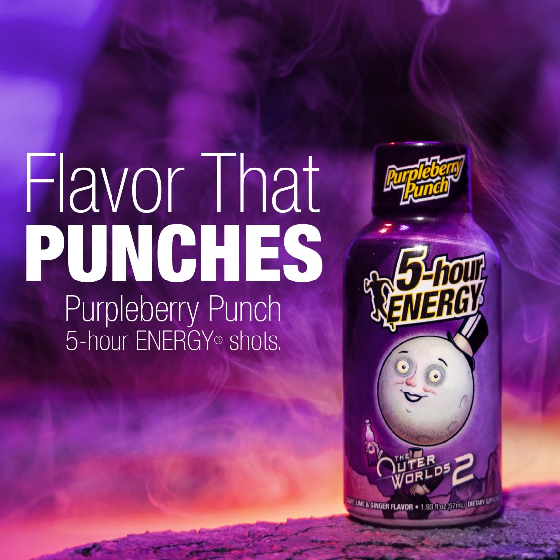 5-hour Energy Shots Outer Worlds 2 Purpleberry Punch Flavor  1.93 Fl Oz  Pack of 24