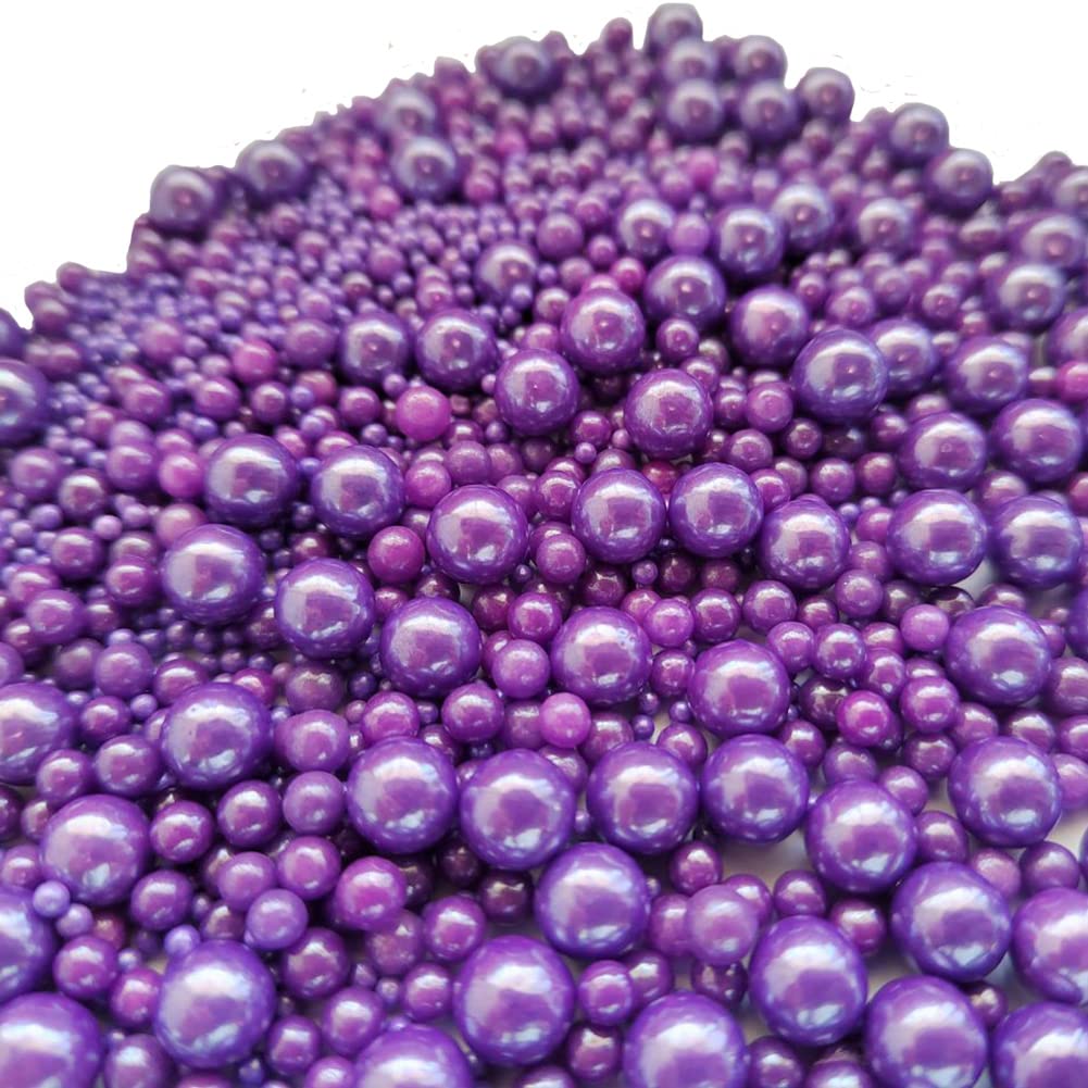 Edible Pearl Sugar Sprinkles Purple Candy Mixing Size Baking Edible Cake Decorations Cupcake Toppers Cookie Decorating Celebrati