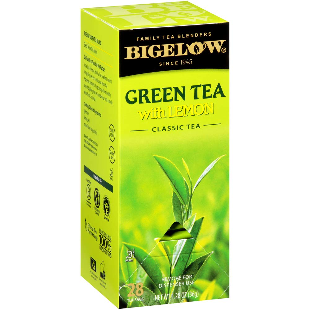 Bigelow Green Tea With Lemon Tea Bags 28-Count Boxes (Pack Of 6) Green Tea Bags With Lemon Peel And Natural Flavors Rich In Anti