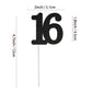 Sumerk 24Pcs Number 16 Cupcake Toppers Black Glitter 16Th Birthday Cupcake Picks Anniversary Party Decorations
