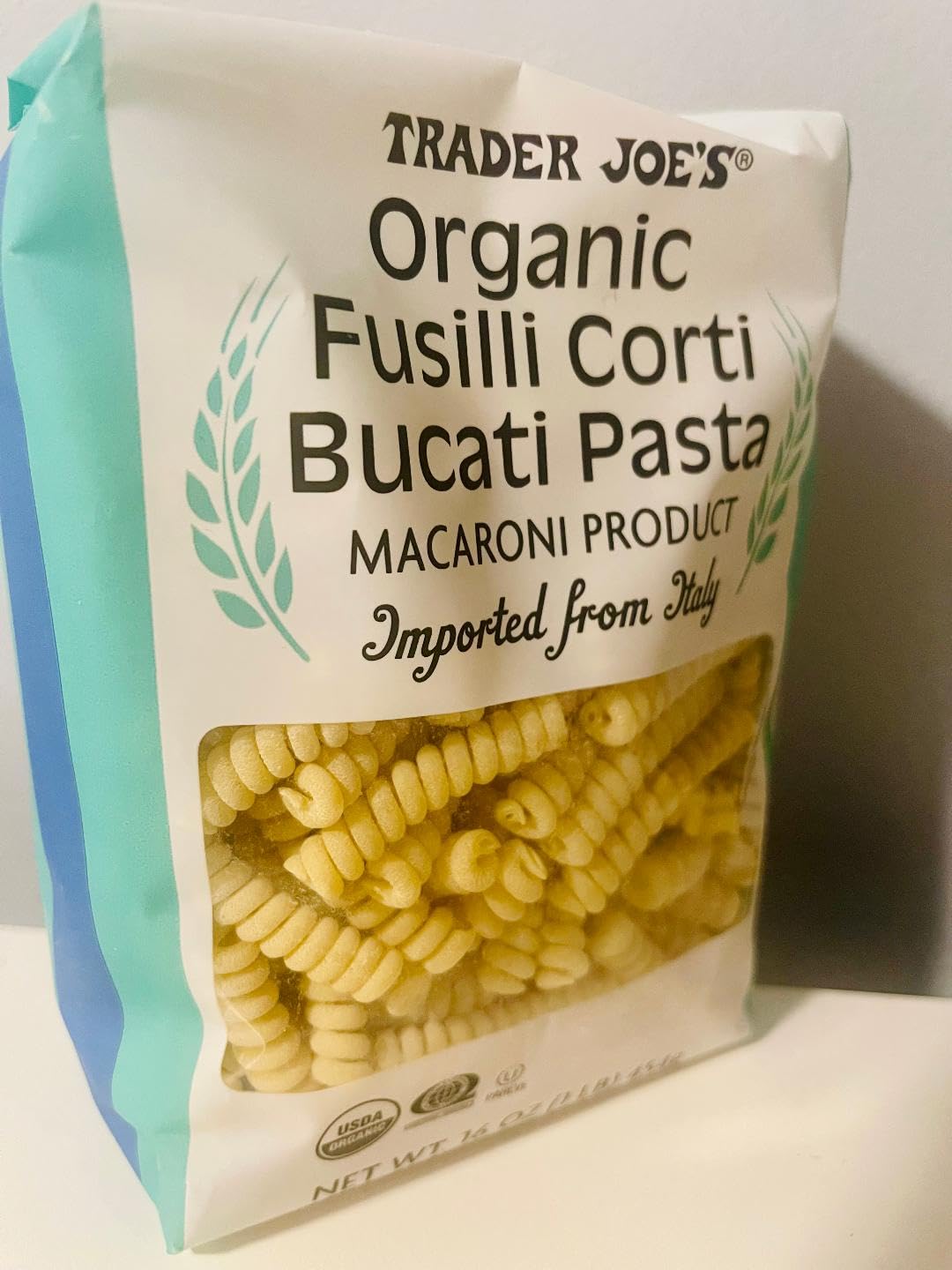 Generic Organic Fusilli Pasta, Bucati Corti, 16 Ounce