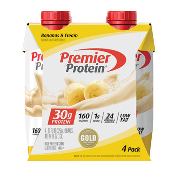 Premier Protein  30g Shakes Bananas and Cream  44 Fl Oz  Pack of 4