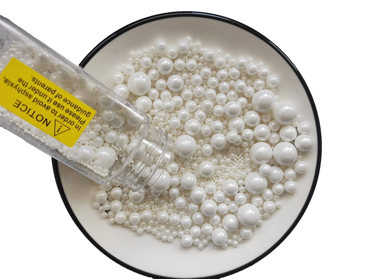 Edible White Pearls Sugar Sprinkles 120G/4.23 Oz, Mix Size Candy Pearl For Cake Decorating And Cupcake Toppers Cookie Decoration