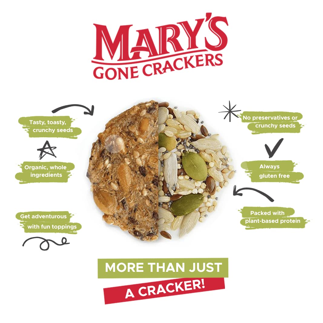 Mary'S Gone Crackers Super Seed Crackers, Everything, 5.5 Ounce (Pack Of 1), Organic Plant Based Protein, Gluten Free